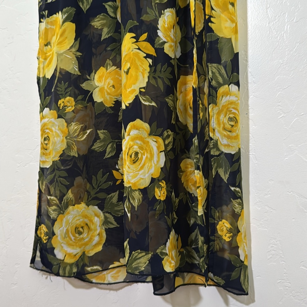 Sweet Storm Yellow and Black Floral Maxi Dress - Picture 5 of 6